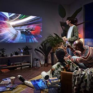 SAMSUNG 30”- 100” The Freestyle Smart Portable Projector, FHD, HDR, Indoor/Outdoor Home Use, Big Screen Experience, 360 Sound, SP-LSP3BLAXZA, 2022 Model (Renewed)