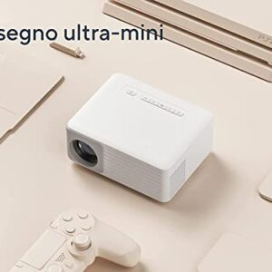 Mini WiFi Projector, AKIYO 2023 Upgraded Bluetooth Portable Projector 5500 Lumens 1080P Supported, 55000 Hours LED Video Projector Compatible with iOS Android HDMI USB TV Stick PC (Tripod Included)