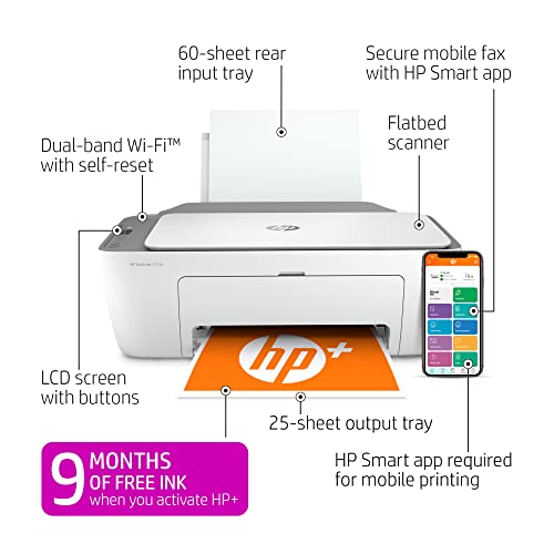 HP DeskJet 2723e All-in-One Printer with Bonus 9 Months of Instant Ink