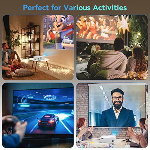 5G WiFi Bluetooth Projector, Native 1080P Outdoor Movie Projector with 350" Display, 18000L Home Theater Video Projector 4K Supported, LED Video Projector Compatible with TV Stick, Phone/PC