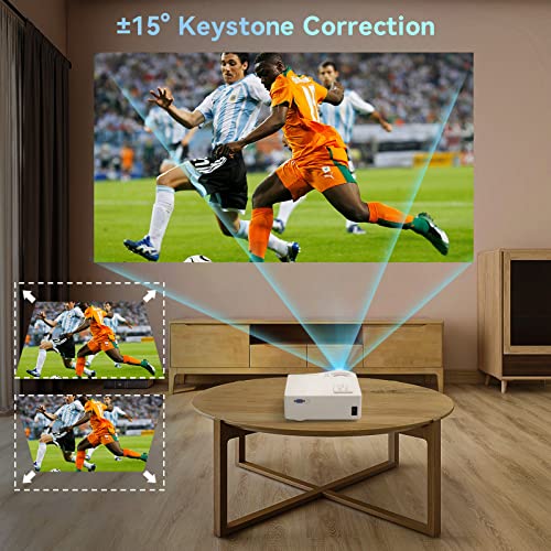 5G WiFi Bluetooth Projector, Native 1080P Outdoor Movie Projector with 350" Display, 18000L Home Theater Video Projector 4K Supported, LED Video Projector Compatible with TV Stick, Phone/PC