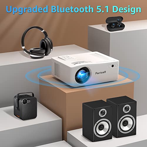 5G WiFi Bluetooth Projector, Native 1080P Outdoor Movie Projector with 350" Display, 18000L Home Theater Video Projector 4K Supported, LED Video Projector Compatible with TV Stick, Phone/PC