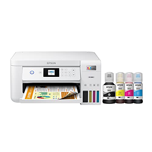 Epson EcoTank ET-2850 Wireless Color All-in-One Cartridge-Free Supertank Printer with Scan, Copy and Auto 2-Sided Printing - White