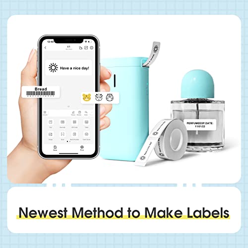 NIIMBOT Label Maker Machine Tape Included D11 Portable Wireless Connection Label Printer Multiple Templates Available for Phone Pad Easy to Use Office Home Organization USB Rechargeable (Green)