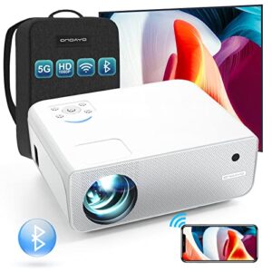 [electric-focus] projector 5g wifi and 5.1 bluetooth 4k-support:480 ansi native 1080p 18000l 400” onoayo outdoor portable projector, ±50°4p/4d keystone&50% zoom, full sealed optical home projector