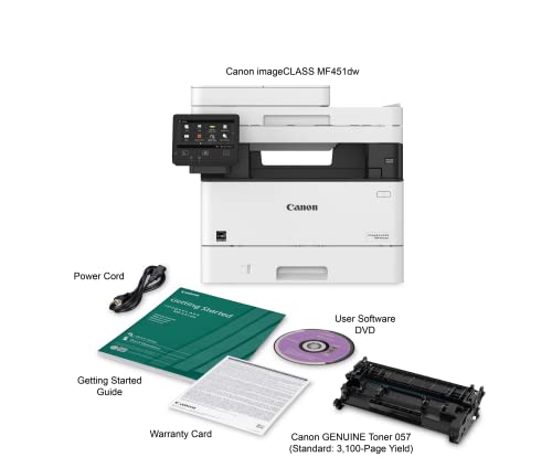 Canon imageCLASS MF451dw All-in-One Wireless Monochrome Laser Printer | Print, Copy, & Scan| 5" inch Color Touch LCD