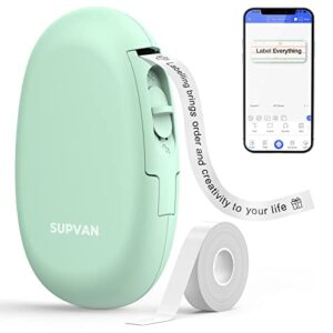 supvan label makers e10 mini bluetooth label printer wireless labeler label maker machine with tape multiple templates available labelmaker for office organization home kitchen storage green