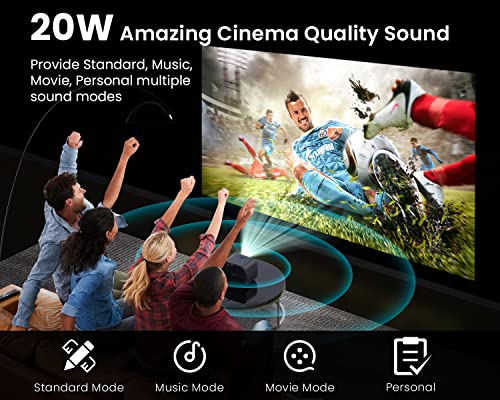 ETOE 1080P Smart Projector, Video Projector with Android TV 10.0, Auto Focus, Auto Keystone, Dual 10W Speakers, Netflix-Certified, Chromecast, WiFi Bluetooth, 4K Supported Projector with Carrying Case