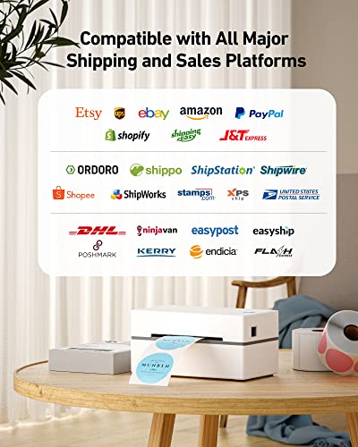 MUNBYN Shipping Label Printer P130, 4x6 USB Thermal Label Printer, Desktop Barcode Label Printer for Shipping Packages Home Small Business, Easy Setup Compatible with Mac, Windows, Linux, UPS, USPS