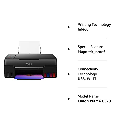 Canon PIXMA G620 Wireless MegaTank Photo All-in-One Printer [Print, Copy, Scan], Black