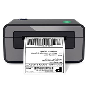 polono thermal label printer, pl60 4×6 label printer for shipping packages, thermal label maker, compatible with amazon, ebay, etsy, shopify, fedex, ups, etc, support windows, mac, linux (gray)