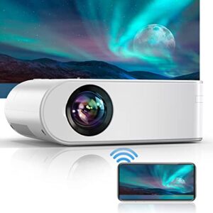 yaber 2023 upgrade projector mini wifi projector with screen, 1080p full hd portable projector, zoom, 300″ display, outdoor projector wireless mirroring projector for phone/tv stick/hdmi/ps4