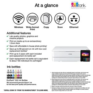 Epson EcoTank Photo ET-8550 Wireless Wide-Format All-in-One Supertank Printer with Scanner, Copier, Ethernet and 4.3-inch Color Touchscreen