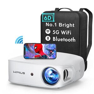 [auto keystone] 5g wifi bluetooth 5.2 projector, wimius upgrade k7 550 ansi lumen full hd 4k projector outdoor projector, zoom, 500” display 6d keystone, 4d,4p home theater projector (brightest)