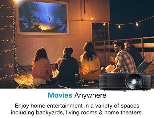 Optoma H190X Affordable Home & Outdoor Movie Projector | HD Ready 720p + 1080p Support | Bright 3900 Lumens for Lights-on Viewing | 3D-Compatible | Speaker Built in