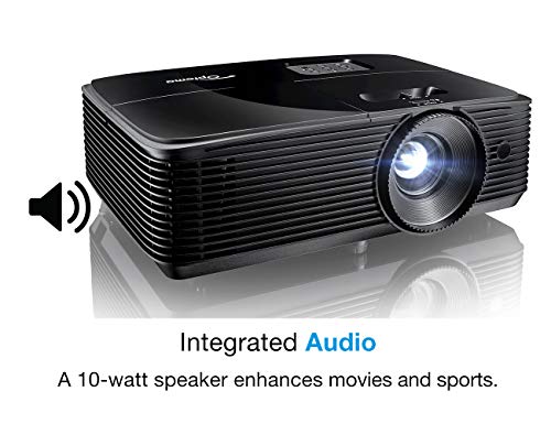 Optoma H190X Affordable Home & Outdoor Movie Projector | HD Ready 720p + 1080p Support | Bright 3900 Lumens for Lights-on Viewing | 3D-Compatible | Speaker Built in