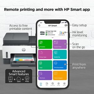 HP Smart -Tank 7301 Wireless All-in-One Cartridge-free Ink Printer, up to 2 years of ink included, mobile print, scan, copy, automatic document feeder (28B70A)