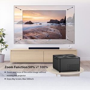 OTOUCH Projector Native 1080P 18000LM/800ANSI 5G WiFi Bluetooth Projector 4K Support ±50° 4P Keystone/Phone Sync/HiFi Speakers/BT Remote/500''/50% Zoom for Phone PC TV Stick PPT Home 2023 Upgraded