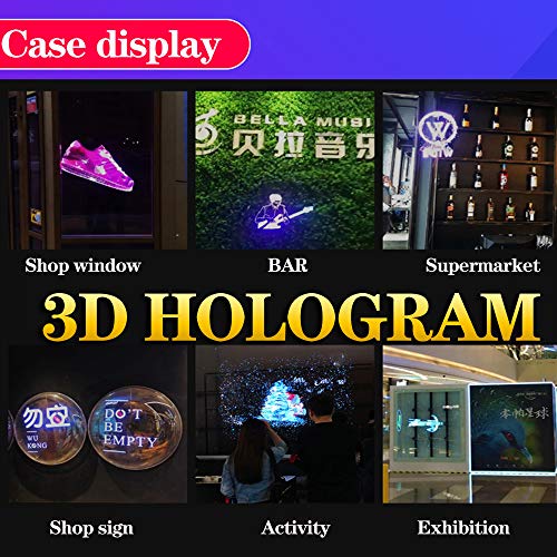 3D Hologram Fan,16.5 Inch 3D Hologram Projector Advertising Display with 1.2 Inches Thick, 700 Video Library and 224 LED for Business Store Signs,Bar,Casino,Party,Halloween Missyou