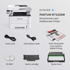 Pantum M7102DW Laser Printer Scanner Copier 3 in 1, Wireless Connectivity and Auto Two-Sided Printing with 1 Year Warranty, 35 Pages Per Minute (V6W81B)