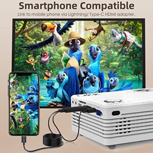 6500Lumens Portable Projector for Home Theater Entertainment, Full HD 1080P Supported Mini Projector HDMI AV USB TV Stick Supported