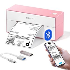 munbyn bluetooth thermal label printer, 4×6 shipping label printer for shipping packages, compatible with ios, android, pc, mac, chrome os, etsy, ebay, shopify, amazon, usps and more