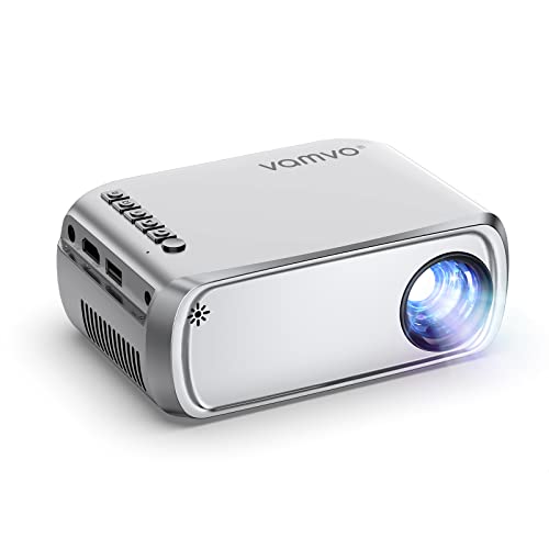 Vamvo Mini Projector for iPhone, Video Projector Full HD 1080P Supported, Portable Movie Projector Compatible with TV stick/PS4/HDMI/USB, iOS & Android