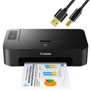 neego canon pixma inkjet color printer, high resolution fast speed printing compact size easy setup and simple connectivity up to 4800×1200 dpi color resolution 6 ft printer cable – black
