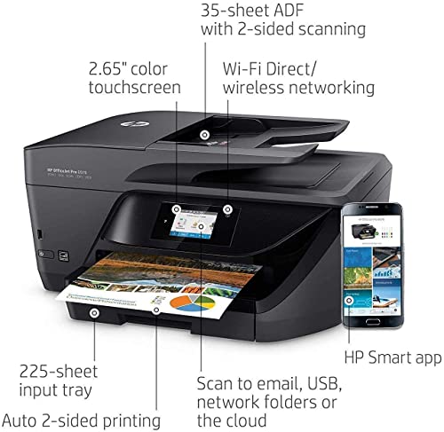 HP OfficeJet Pro 6978 All-in-One Wireless Printer, Copier, Scanner, Fax, Duplex 2-Sided Printing, Instant Ink, Compatible with Alexa, with XPI USB Printer Cable