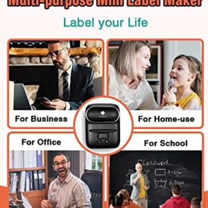 Phomemo M110 Label Makers - Portable Bluetooth Thermal Label Maker Printer for Barcode, Clothing, Jewelry, Retail, Mailing, Compatible with Android & iOS System, with 1pack 40×30mm Label, Black