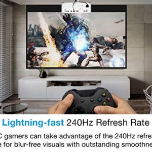 Optoma UHD38 Bright, True 4K UHD Gaming Projector | 4000 Lumens | 4.2ms Response Time at 1080p with Enhanced Gaming Mode | Lowest Input Lag on 4K Projector | 240Hz Refresh Rate | HDR10 & HLG