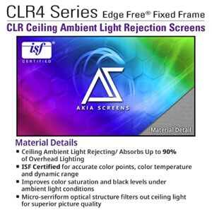 Akia Screens CLR and ALR Projector Screen 123 inch 16:9 Ceiling Light Rejecting and Ambient Light Rejecting Projection Screen for UST Projection, Edge Free Fixed Frame Screen AK-NB123H-CLR4