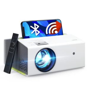 Emotn C1 Mini WiFi Projector, 1080P Supported Portable Projector, 8500Lux Bluetooth 5.1 200" Movie Projector with HiFi Speaker, 50000H Lamp Life, Compatible with Smartphone/TV Stick/HDMI/USB/VGA/PS4