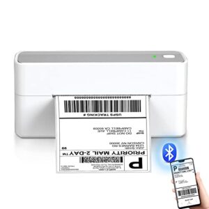 bluetooth shipping label printer – wireless thermal label printer, 4×6 label printer for shipping packages support iphone, android, pc, chromeos, compatible with usps, shopify, amazon, etsy, ebay