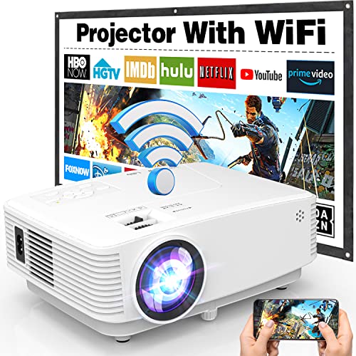 Mini Video Projector, 8500 Lux Outdoor Projector, 1080P Mini Movie Projector with Speaker for Outdoor/Indoor Use Compatible with TV Stick, Video Games, HDMI, USB, AUX, AV