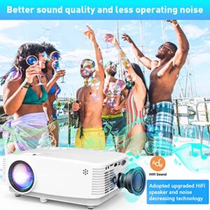 Mini Video Projector, 8500 Lux Outdoor Projector, 1080P Mini Movie Projector with Speaker for Outdoor/Indoor Use Compatible with TV Stick, Video Games, HDMI, USB, AUX, AV