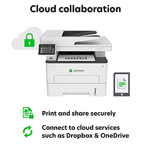 Lexmark MB2236i Multifunction Wireless Monochrome Laser Printer with A 2.8 Inch Color Touch Screen, Standard Two-Sided Printing, Cloud Fax Capability (18M0751)