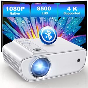 [upgrade] groview mini bluetooth projector with 1080p resolution – 8500 lux brightness, portable design with bluetooth 5.1, 5-watt dual stereo speakers and 250 inch display support for home theater