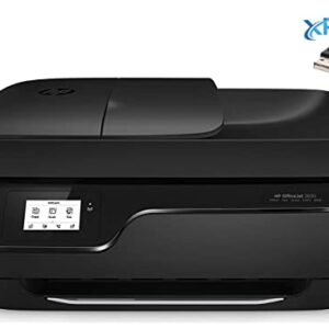 HP OfficeJet 3830 All-in-One Wireless Printer/Copier/Scanner/Fax, Instant Ink, Compatible with Alexa with XPI USB Printer Cable