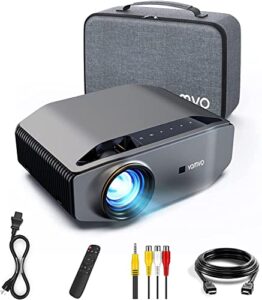 portable projector for outdoor movies, vamvo l6200 home theater movie projector, supported 1080p full hd video projector compatible with fire tv stick, ps4, hdmi, vga, av and usb