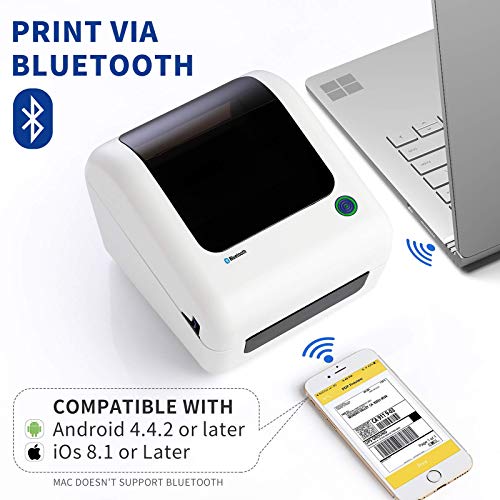 JADENS Bluetooth Thermal Shipping Label Printer - High Speed 4x6 Wireless Label Maker Machine, Support PC, Phone, USB for MAC, Compatible with Ebay, Amazon, Shopify, Etsy, USPS Barcode, Mailing