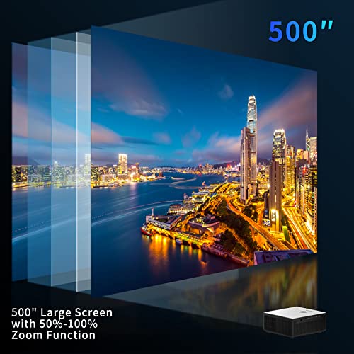 Native 1080P 5G WiFi Bluetooth Projector 4K Support.1200ANSI Movie Outdoor Projector Supprot Software udpated,Max500 Display,±50°4P/4D Keystone,50% Zoom,PPT,4K Projector TV Stick,iOS,Android,Win/PS5