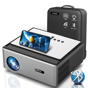 outdoor projector with wifi and bluetooth.xinda 980ansi home movie projector 4k support full-sealed engine,software updated,native 1080p,4d/4p keystone,500″display,wireless caste/hdmi/usb/tv stick/ppt