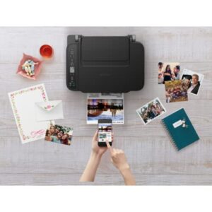 Canon Wireless Inkjet All-in-One Printer with LCD Screen Print Scan and Copy, Built-in WiFi Printing from Android, Laptop, Tablet, and Smartphone with 6 Ft NeeGo Printer Cable - Black