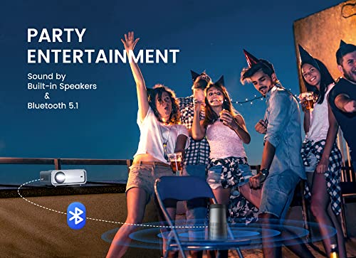 Portable Mini Projector with 5G WiFi and Bluetooth, ACROJOY 1080P Supported Movie Projector with Tripod & 240" Display, Outdoor Video Projector Compatible w/ TV Stick/HDMI/USB/PS5/iOS/Android