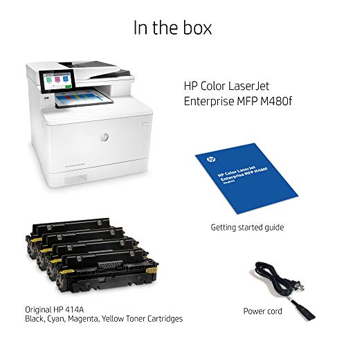 HP Color LaserJet Enterprise M480f Multifunction Duplex Printer (3QA55A) white