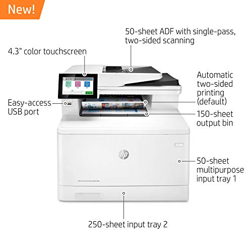 HP Color LaserJet Enterprise M480f Multifunction Duplex Printer (3QA55A) white