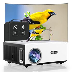 4k projector with wifi and bluetooth,aboolon 900 ansi 1080p projector,outdoor projector support 500″display,4p/4d keystone correction,50%zoom,ppt,dolby,projector 4k compatible tv stick,ios,android,win