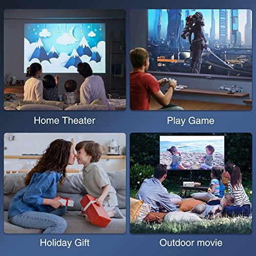 Native 1080P 5G WiFi Bluetooth Projector (with Tripod), 350 ANSI 4K Supported Home Projector, Portable Outdoor Projector with Max 300" Display, Movie Projector Compatible with TV Stick, HDMI, Phone