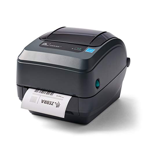 ZEBRA GX430t Thermal Transfer Desktop Printer Print Width of 4 in USB Serial Parallel and Ethernet Connectivity GX43-102410-000